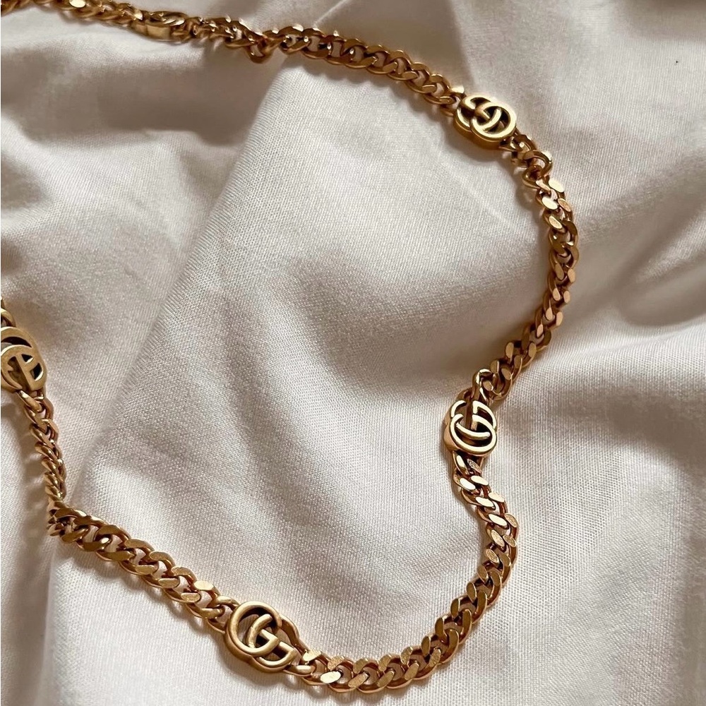 Authentic 18k gold plated Gucci GG necklace